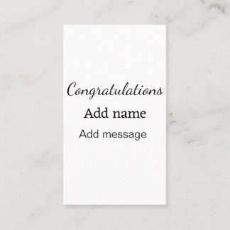 Congratulations add name message simple graduate  business card