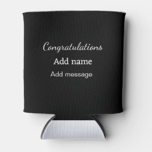 Congratulations add name message simple graduate  can cooler