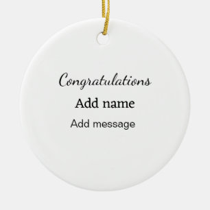 Congratulations add name message simple graduate ceramic tree decoration