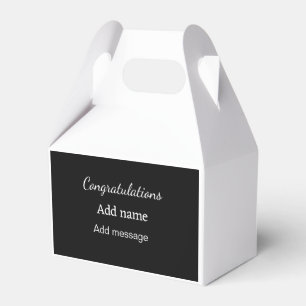 Congratulations add name message simple graduate  favour box