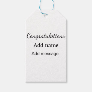 Congratulations add name message simple graduate  gift tags