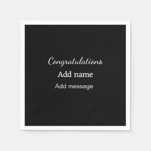 Congratulations add name message simple graduate napkin