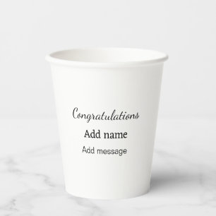 Congratulations add name message simple graduate  paper cups