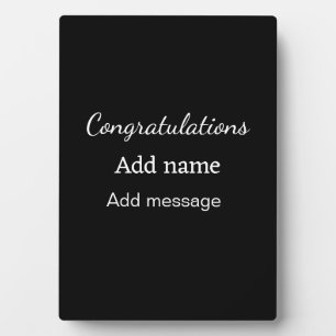 Congratulations add name message simple graduate plaque