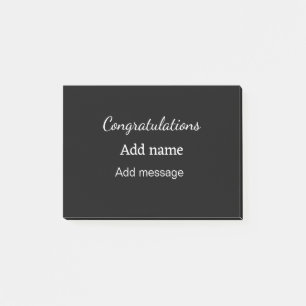 Congratulations add name message simple graduate  post-it notes