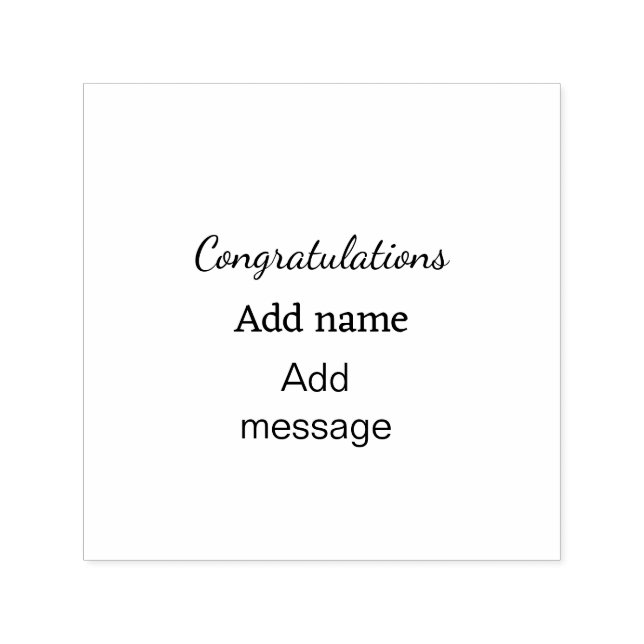 Congratulations add name message simple graduate  self-inking stamp (Design)