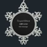 Congratulations add name message simple graduate  snowflake pewter christmas ornament<br><div class="desc">Design</div>