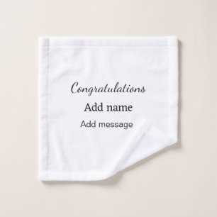 Congratulations add name message simple graduate wash cloth