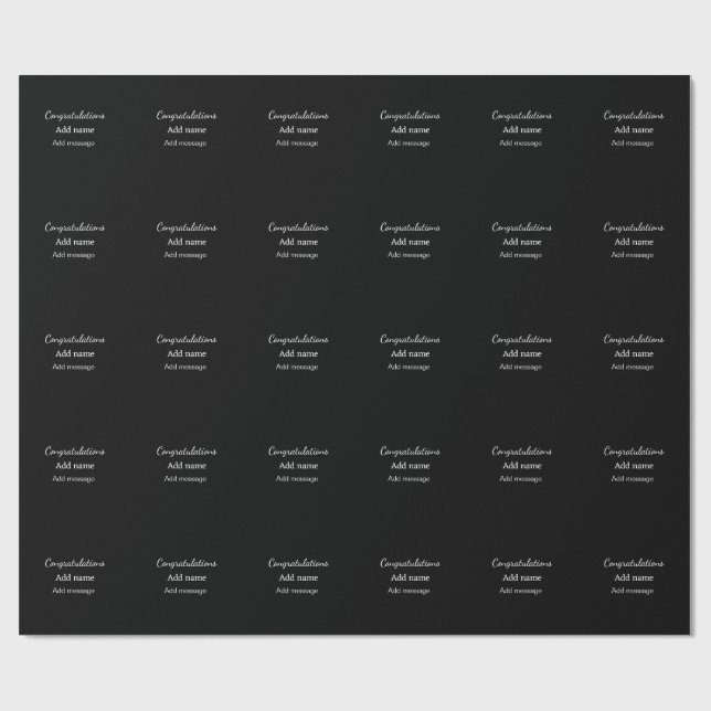 Congratulations add name message simple graduate  wrapping paper (Flat)