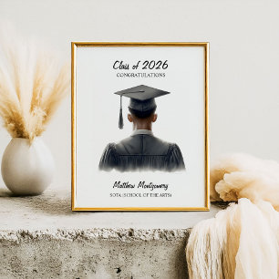 Congratulations African American Male Graduate Poster