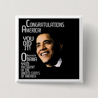 CONGRATULATIONS AMERICA 15 CM SQUARE BADGE