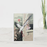 Congratulations Art Nouveau stork delivers baby