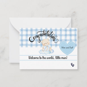 Congratulations Baby Boy Card, Welcome Newborn Son Card