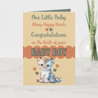 Congratulations baby boy cute leopard orange