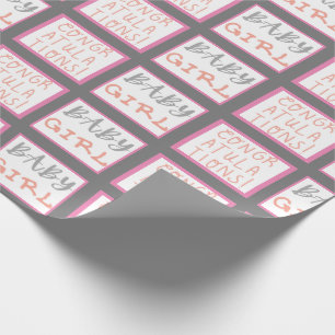 Congratulations! Baby Girl Pink Wrapping Paper
