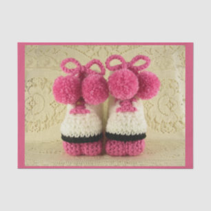 Congratulations Baby Girl (Roller Skates Booties) Tissue Paper
