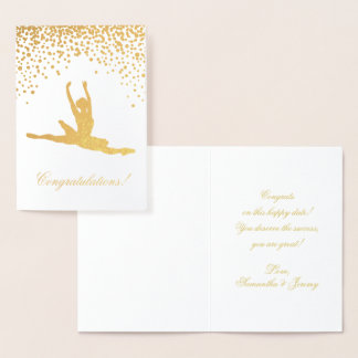 Congratulations Ballet Dancer Gold Confetti Card