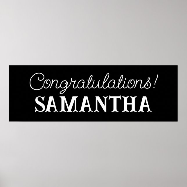 Congratulations Banner, Graduation Party Poster (Front)