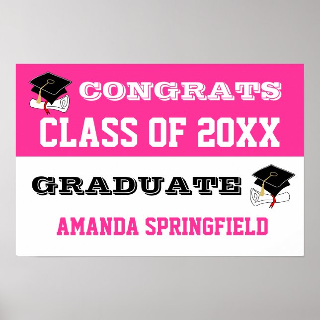 Congratulations Banner Poster Pink (Front)