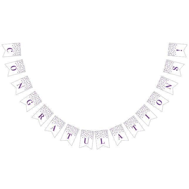 Congratulations Banner Purple Silver Confetti (All)