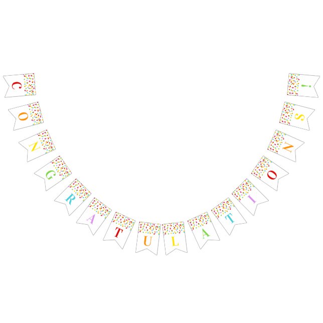 Congratulations Banner Rainbow Confetti (All)