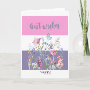 Congratulations - Best Wishes with Flowers Card