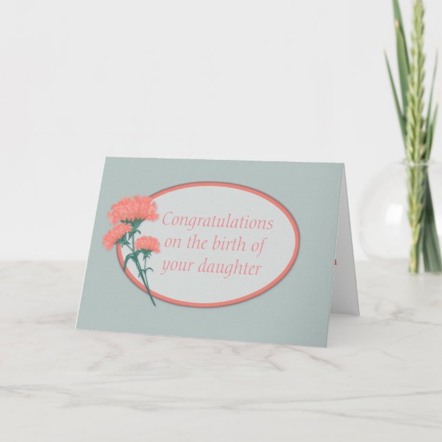 Congratulations Birth of Daughter Card (Front)