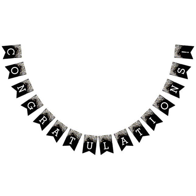 Congratulations Black and Gold Bunting (All)