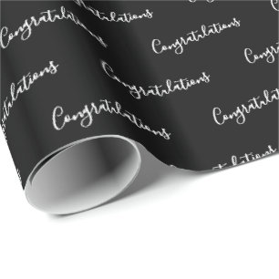 Congratulations Black Gift Wrap - HAMbyWG