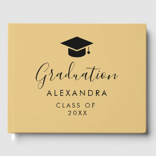 Congratulations Black Gold Graduation Guest Book