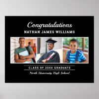 Congratulations Black Three Photo Graduation