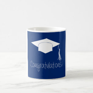 Congratulations blue and white  coffee mug