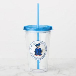 Congratulations Blue Boy College Graduation Party Acrylic Tumbler