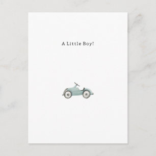Congratulations Blue Car New Baby Birth Card