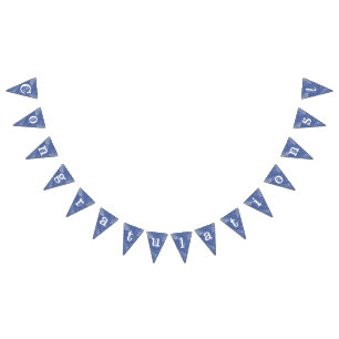 'Congratulations' Blue Marbled Flags