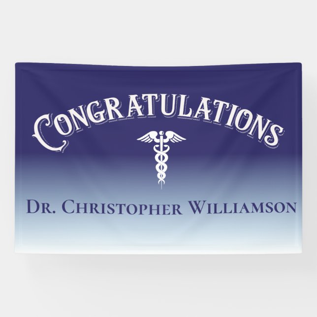 Congratulations Blue Medical Doctor Banner (Horizontal)