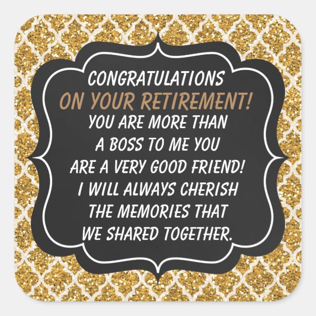 Congratulations Boss retirement sticker fun (Front)