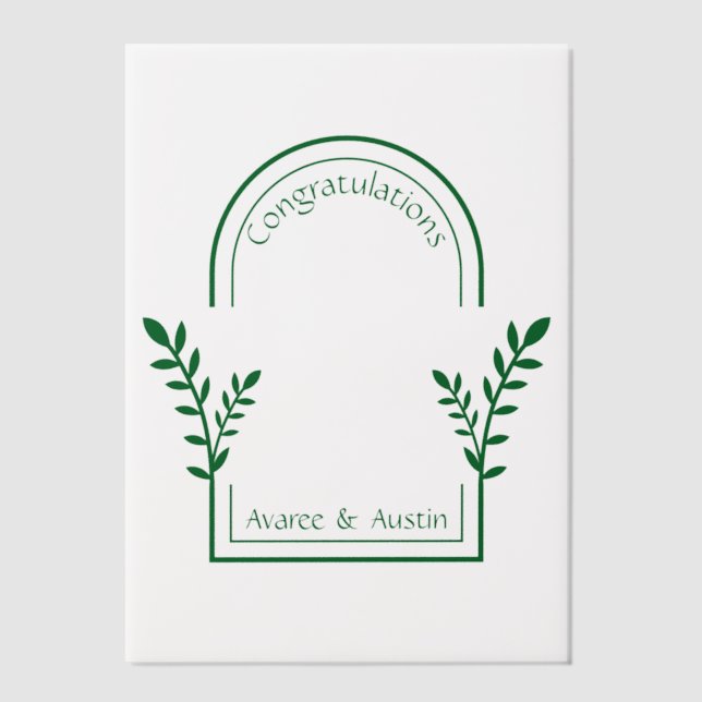 Congratulations Bride and Groom Arch  Vellum Invitations (Front)