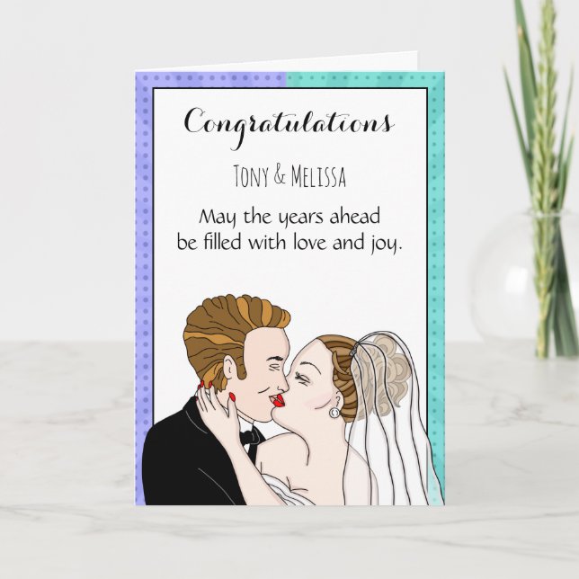 Congratulations  Bride and Groom Personalised  Card (Front)