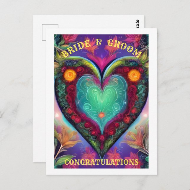 CONGRATULATIONS BRIDE AND GROOM   POSTCARD (Front/Back)