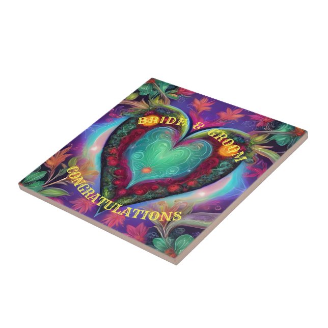 CONGRATULATIONS BRIDE AND GROOM   TILE (Side)