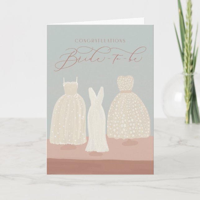 Congratulations Bride Wedding Dress Greeting Card (Front)