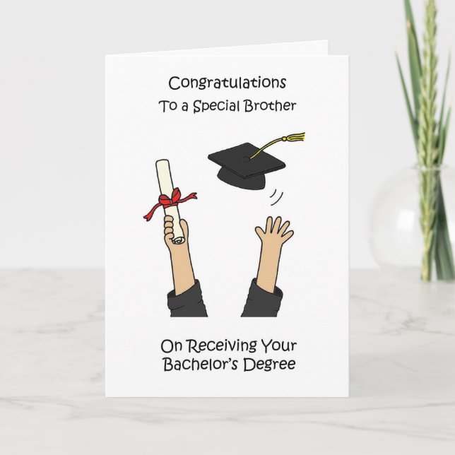 Congratulations Brother on Bachelor's Degree Card (Front)