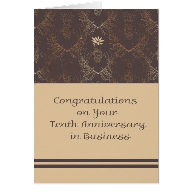 Congratulations Card for Business 10 Year Anniv. (Front)