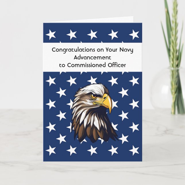 Congratulations Card for Navy Commissioned Officer (Front)