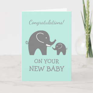 Congratulations card for new baby boy or girl
