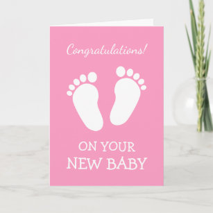Congratulations card for new baby girl daughter