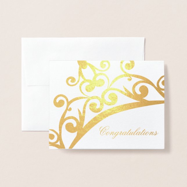 Congratulations Card-Pageant Crown Foil Card (Front With Envelope)