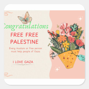 Congratulations card square sticker