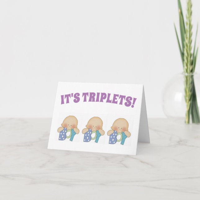 Congratulations Card - Triplets Boys (Front)